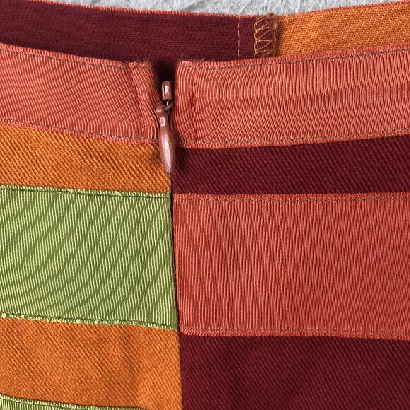 Reech by D.A.R. Skirt Womens Large Multicolor Striped Patchwork Midi Boho Cotton - Picture 7 of 15